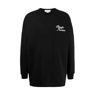 Alexander McQueen SS22 William Blake Letter Print Pullover Sweatshirt Black Men 687706-QSZ7A-0901