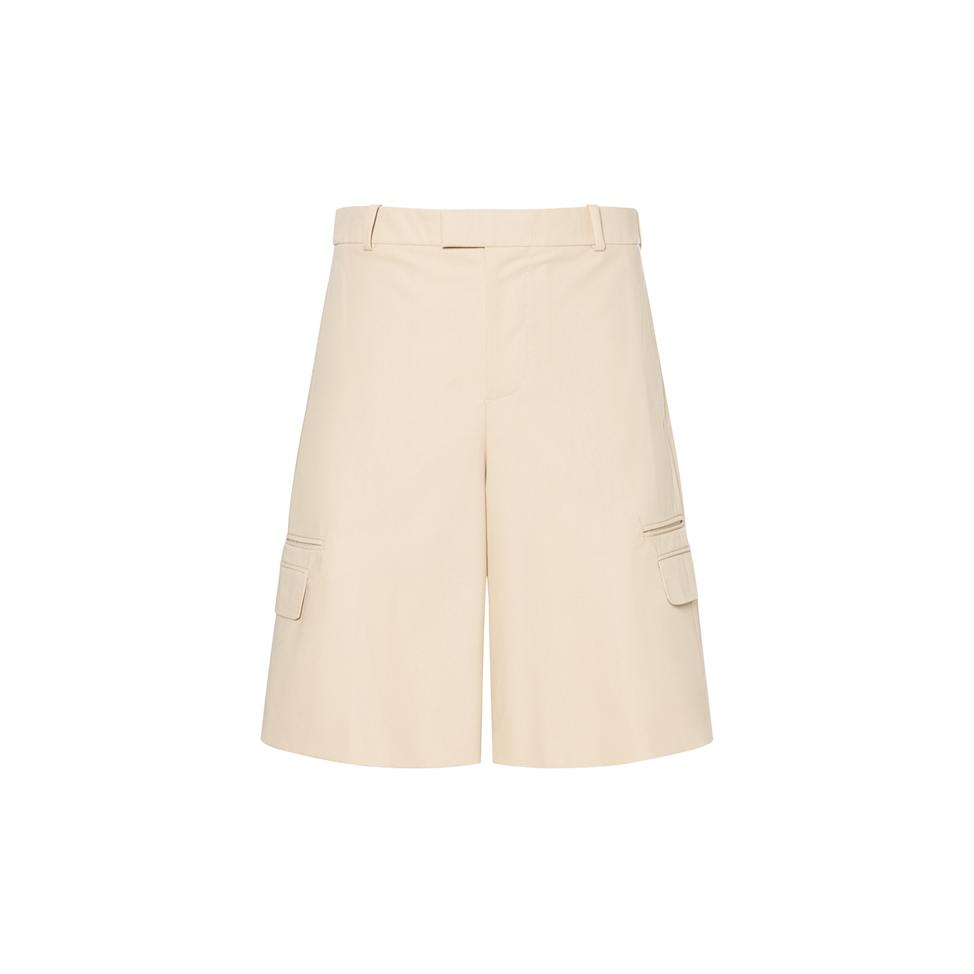 Alexander McQueen SS23  Beige Straight-Leg Casual Shorts with Side Pockets. 745544-QVS03-9507