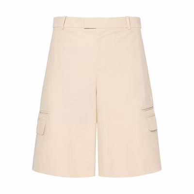 Alexander McQueen SS23 Beige Straight-Leg Casual Shorts with Side Pockets. 745544-QVS03-9507