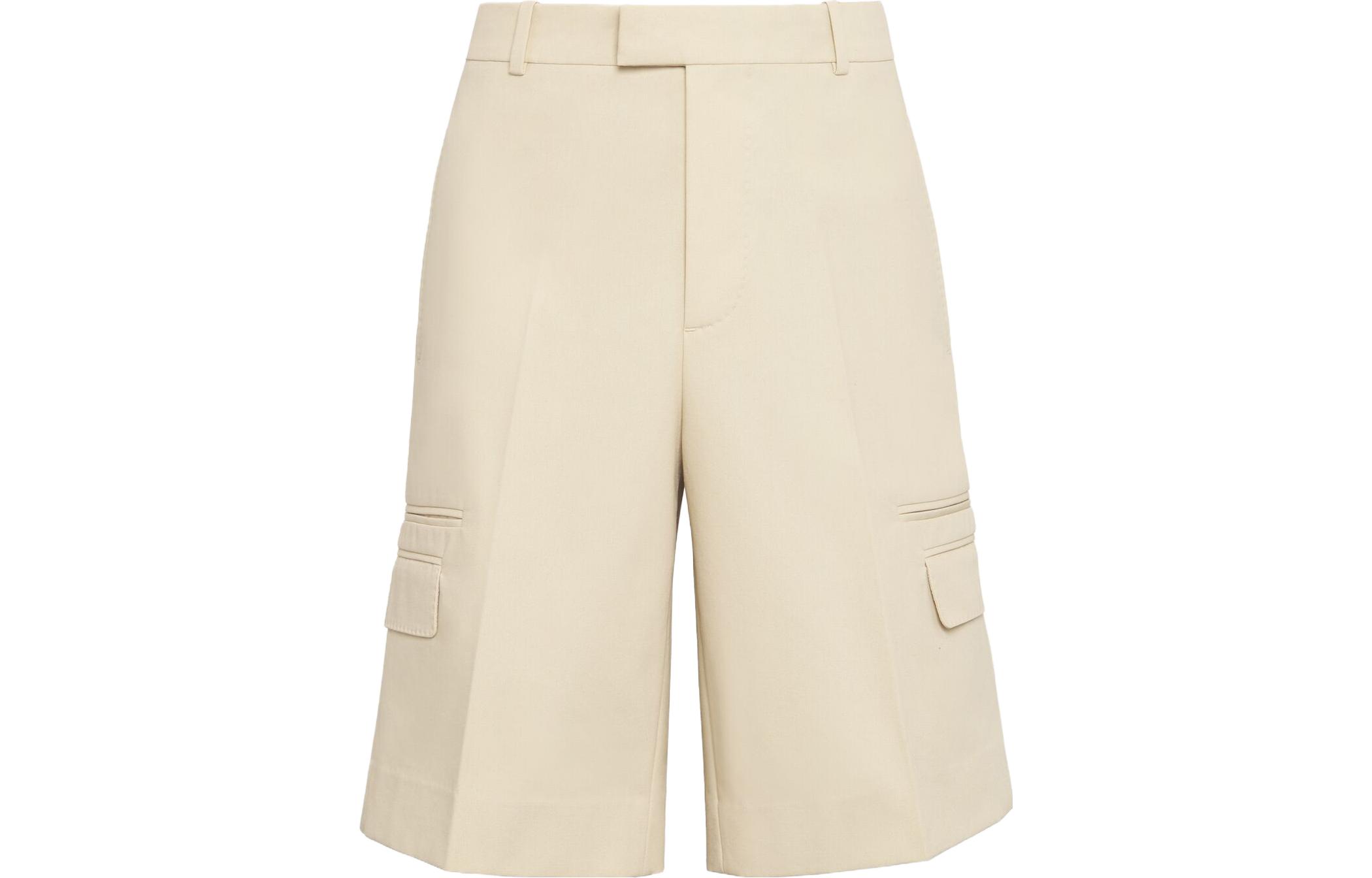 Order Alexander McQueen SS23  Beige Straight-Leg Casual Shorts with Side Pockets. 745544-QVS03-9507
