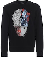 Alexander McQueen SS23 Black Crewneck Printed Cotton Long Sleeve Sweatshirt 550494-QMZ71-0901 Alexander McQueen SS23 Black Crewneck Printed Cotton Long Sleeve Sweatshirt 550494-QMZ71-0901