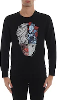Order Alexander McQueen SS23 黑色印花長袖棉質圓領衫 550494-QMZ71-0901