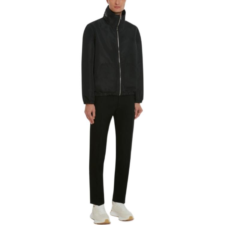 Purchase Alexander McQueen SS23  Black High-Neck Zipper Jacket 726899-QUZ32-0901