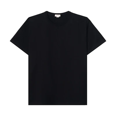 Alexander McQueen SS23 Black Logo Print Crewneck Short Sleeve T-Shirt. 666626-QUZ7B-0901