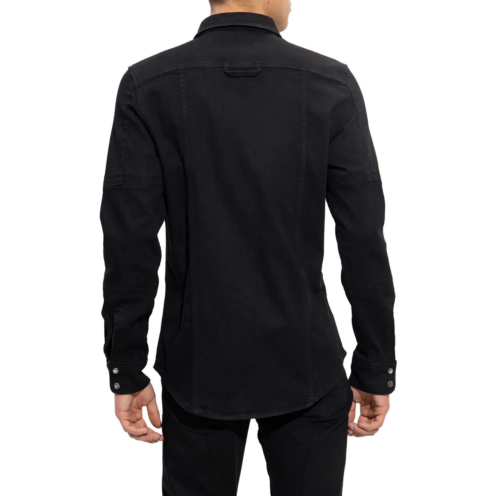 Shop Alexander McQueen SS23  Black Long Sleeve Button-Up Shirt. 751667-QVY49-1000