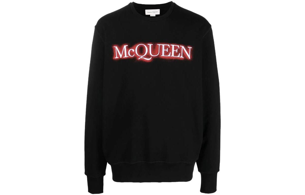 Order Alexander McQueen SS23  Black Pullover Sweatshirt with Logo Print. 727295-QUZ24-0901