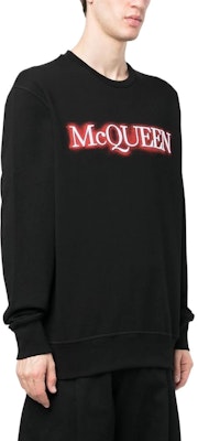 Alexander McQueen SS23 Black Pullover Sweatshirt with Logo Print. 727295-QUZ24-0901 Purchase Alexander McQueen SS23 Black Pullover Sweatshirt with Logo Print. 727295-QUZ24-0901