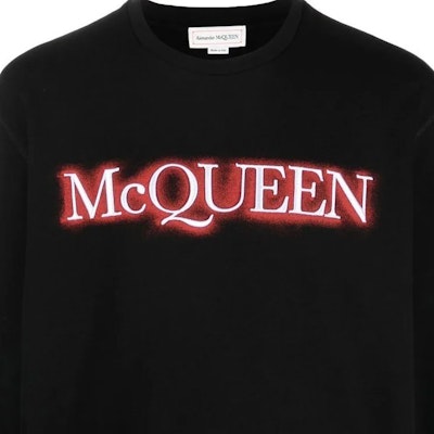 Alexander McQueen SS23 Black Pullover Sweatshirt with Logo Print. 727295-QUZ24-0901 Details for Alexander McQueen SS23 Black Pullover Sweatshirt with Logo Print. 727295-QUZ24-0901