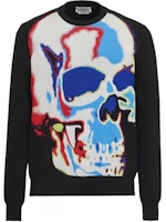 Alexander McQueen SS23 Black Skull Pattern Crewneck Sweater 752061-Q1XHY-1033 Alexander McQueen SS23 Black Skull Pattern Crewneck Sweater 752061-Q1XHY-1033