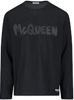 Alexander McQueen SS23 Black Solid Color Crewneck Long-Sleeve Sweatshirt 750663 QVZ13 0901 Alexander McQueen SS23 Black Solid Color Crewneck Long-Sleeve Sweatshirt 750663 QVZ13 0901