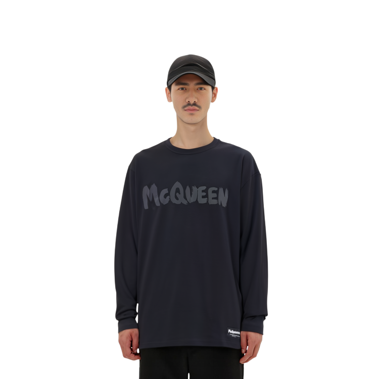 Purchase Alexander McQueen SS23 黑色純色長袖圓領衛衣 750663 QVZ13 0901