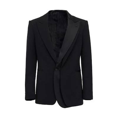 Alexander McQueen SS23 Black Solid Single-Breasted Long Sleeve Blazer 749655-QVU91-1000
