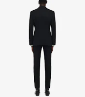 Shop Alexander McQueen SS23 黑色單排扣長袖西裝外套 749655-QVU91-1000