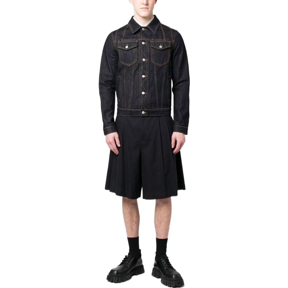 Lookbook Alexander McQueen SS23  Blue Contrast Stitch Denim Jacket. 731614-QUY10-4142