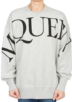 Alexander McQueen SS23 Kelabu Sweatshirt Cetak Huruf Loose Fit Crewneck 705002-QUZ23-0902 Lookbook Alexander McQueen SS23 Kelabu Sweatshirt Cetak Huruf Loose Fit Crewneck 705002-QUZ23-0902