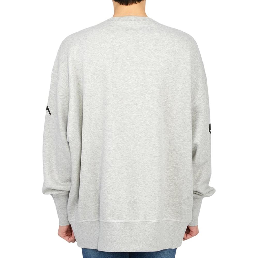 Purchase Alexander McQueen SS23 Kelabu Sweatshirt Cetak Huruf Loose Fit Crewneck 705002-QUZ23-0902