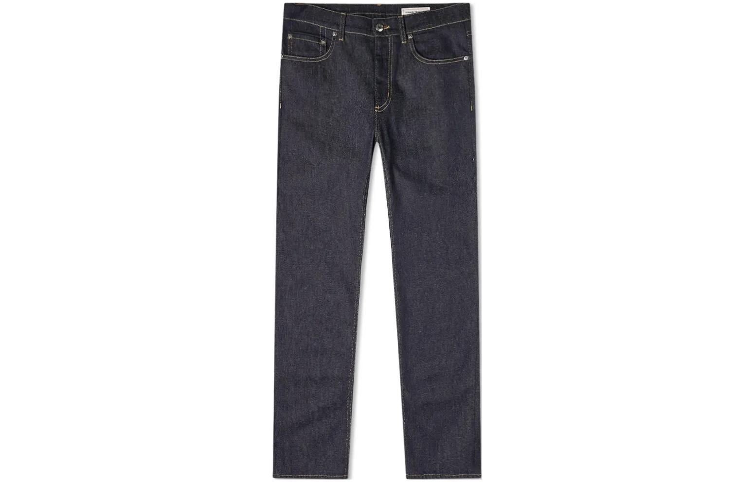 Alexander McQueen SS23  Solid Color Straight-Leg Jeans Deep Blue 650101-QSY48-4142