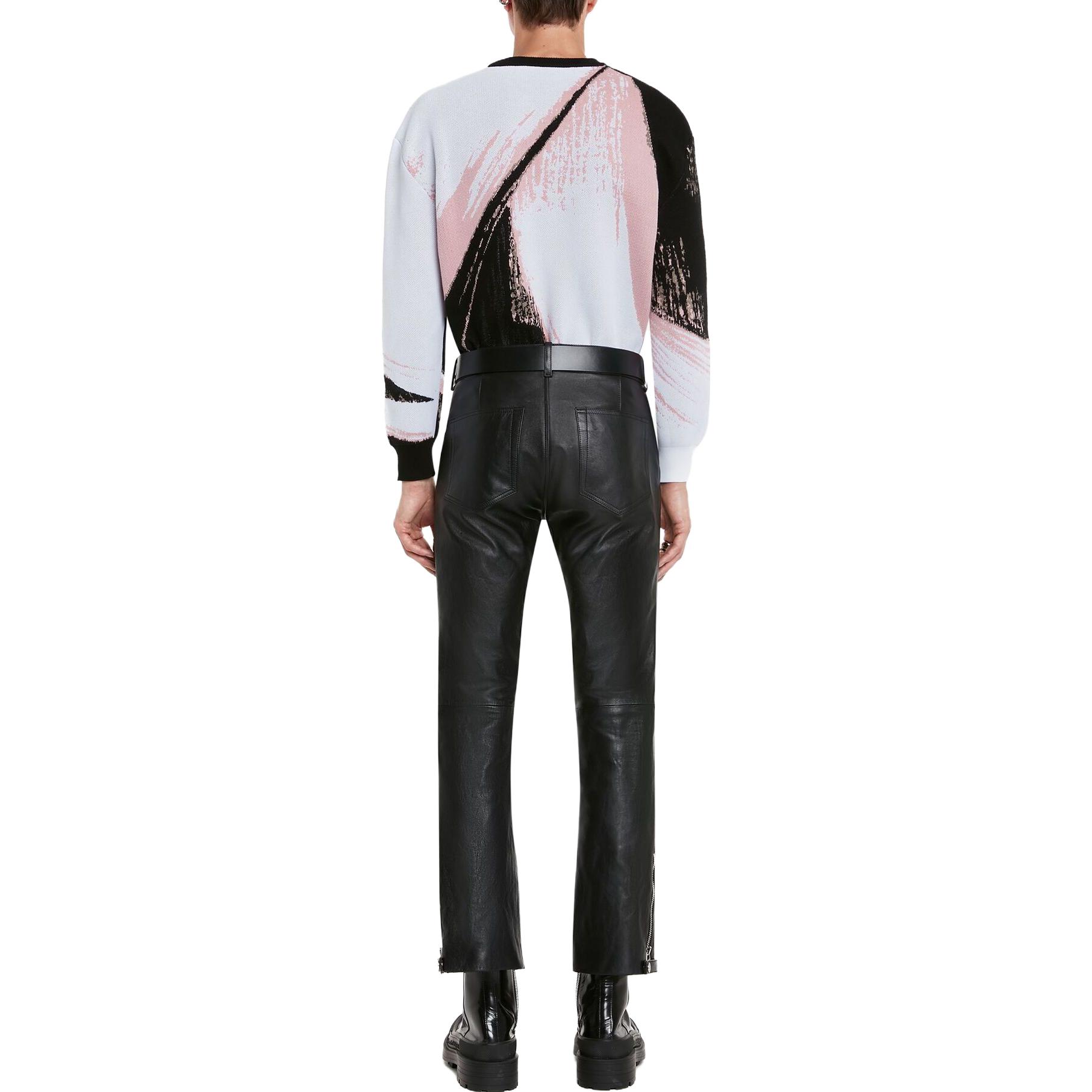 Shop 亚历山大麦昆 SS23 抽象图案圆领毛衣 白色. 736660-Q1XHL-1052