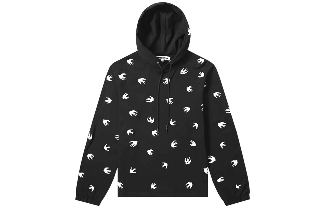 Alexander McQueen SS23 All-Over Print Drawstring Hoodie Black 535612-RMT65-1000