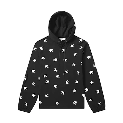 Alexander McQueen SS23 All-Over Print Drawstring Hoodie Black 535612-RMT65-1000