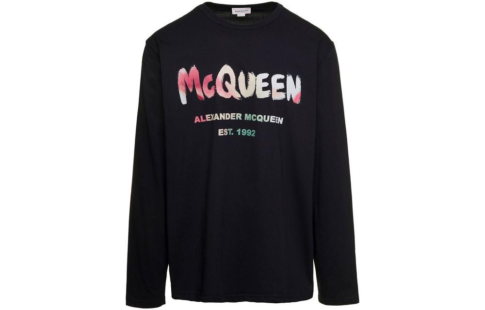 Alexander McQueen SS23 Alphabet Print Unisex Black Sweatshirt 750668-QVZ15-0901