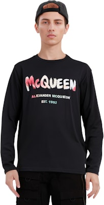 알렉산더 맥퀸 SS23 알파벳 프린트 유니섹스 블랙 스웻셔츠 750668-QVZ15-0901 1