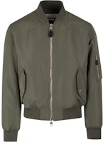 Alexander McQueen SS23 Back Logo Print Bomber Jacket Olive Green 682880-QSR77-3430 Alexander McQueen SS23 Back Logo Print Bomber Jacket Olive Green 682880-QSR77-3430