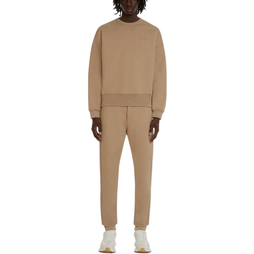 Lookbook 亚历山大麦昆 SS23 米色压纹Logo圆领套头卫衣 727304-QUX63-9502