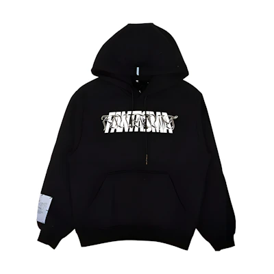 Alexander McQueen SS23 Black Letter Print Hoodie Long Sleeve 624727-RQT31-1000