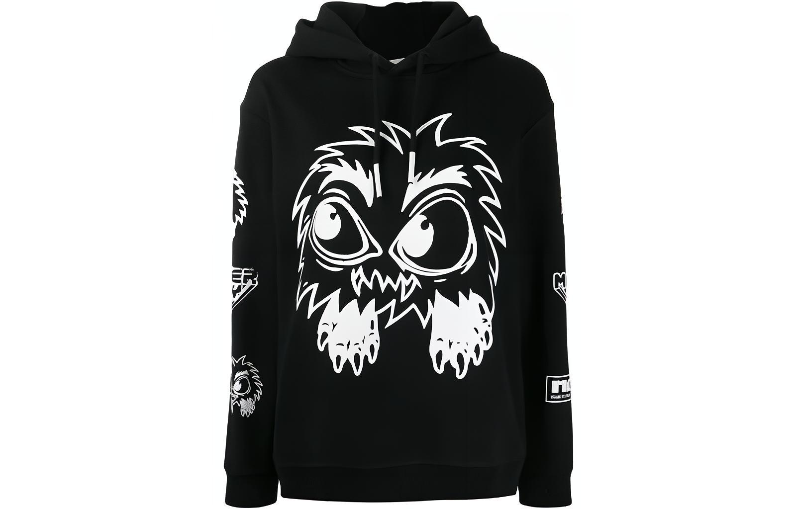 Alexander McQueen SS23 Black Printed Oversized Hoodie 481637-NH14-1000