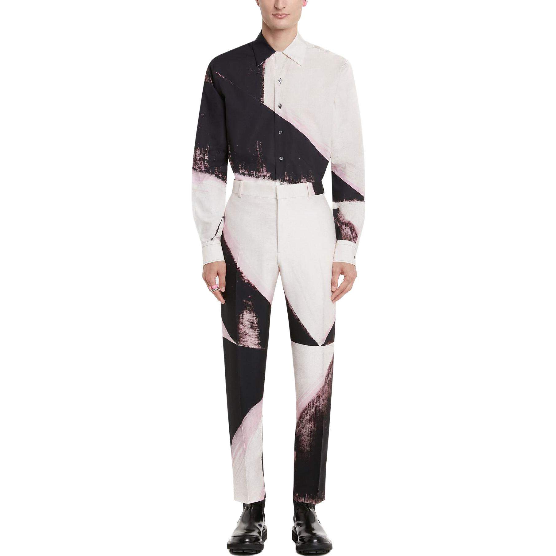 Lookbook Pantalones Casuales Slim Multicolor Hombre Alexander McQueen SS23 Colorblock. 735142-QUQ02-5772