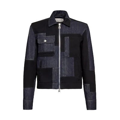Alexander McQueen SS23 Colorblock Zip-Up Cropped Jacket for Men 759111-QVZ21-0903