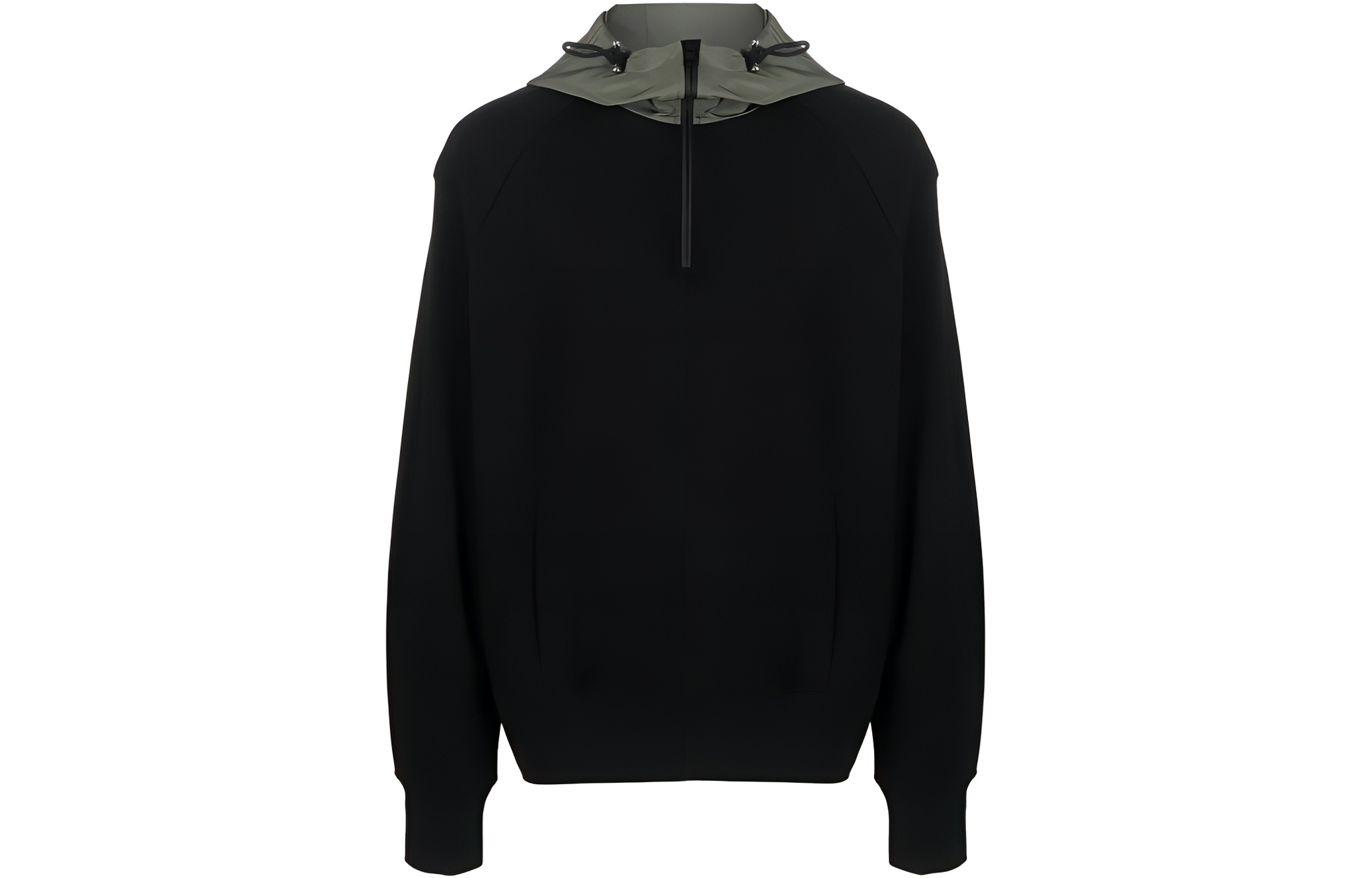 Alexander McQueen SS23 Colorblock Zip-Up Sweatshirt Black 748438-QVX43-1000