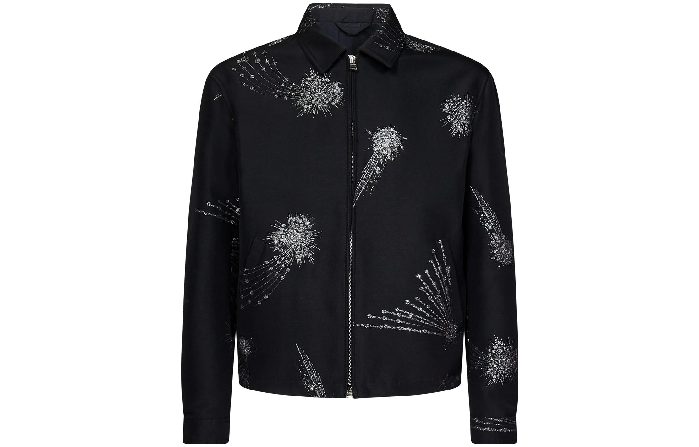 Alexander McQueen SS23 Crystal Embellished Zip Jacket Black 735193-QUR65-1065