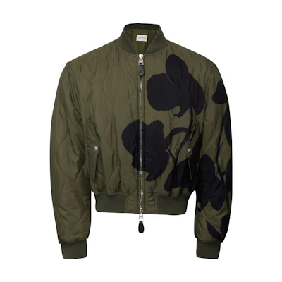 Alexander McQueen SS23 Floral Print Zip Jacket Khaki 754867-QVR17-3410