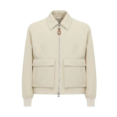 Alexander McQueen SS23 Full-Zip Jacket Men’s Solid Color Light Beige 745906-QVS03-9507
