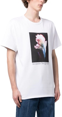 Alexander McQueen SS23 Baju T-Casual Cetakan Grafik Putih Lelaki 750658QVZ090900 Sizing Alexander McQueen SS23 Baju T-Casual Cetakan Grafik Putih Lelaki 750658QVZ090900