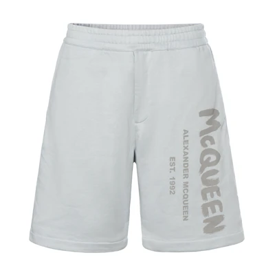 Alexander McQueen SS23 Gray Letter Logo Print Relaxed Fit Shorts for Men 68871-7QUZ8-10912