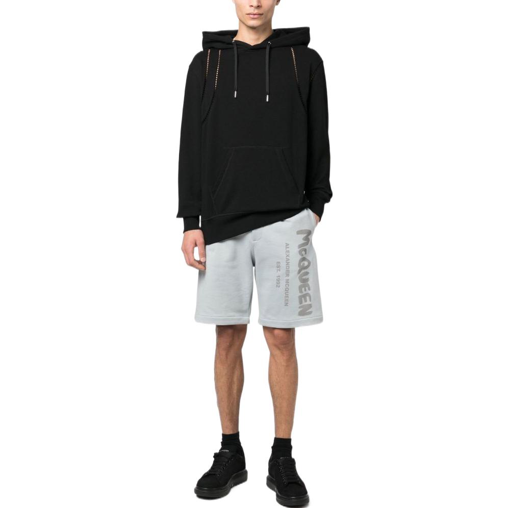 Lookbook Alexander McQueen SS23 Seluar Pendek Lelaki Kelabu Logo Cetak Fit Santai 68871-7QUZ8-10912