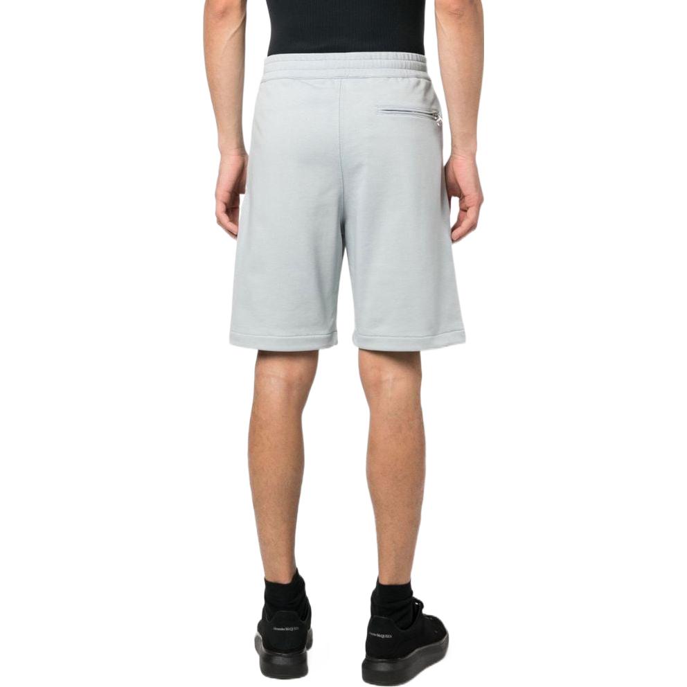 Shop Alexander McQueen SS23 Seluar Pendek Lelaki Kelabu Logo Cetak Fit Santai 68871-7QUZ8-10912