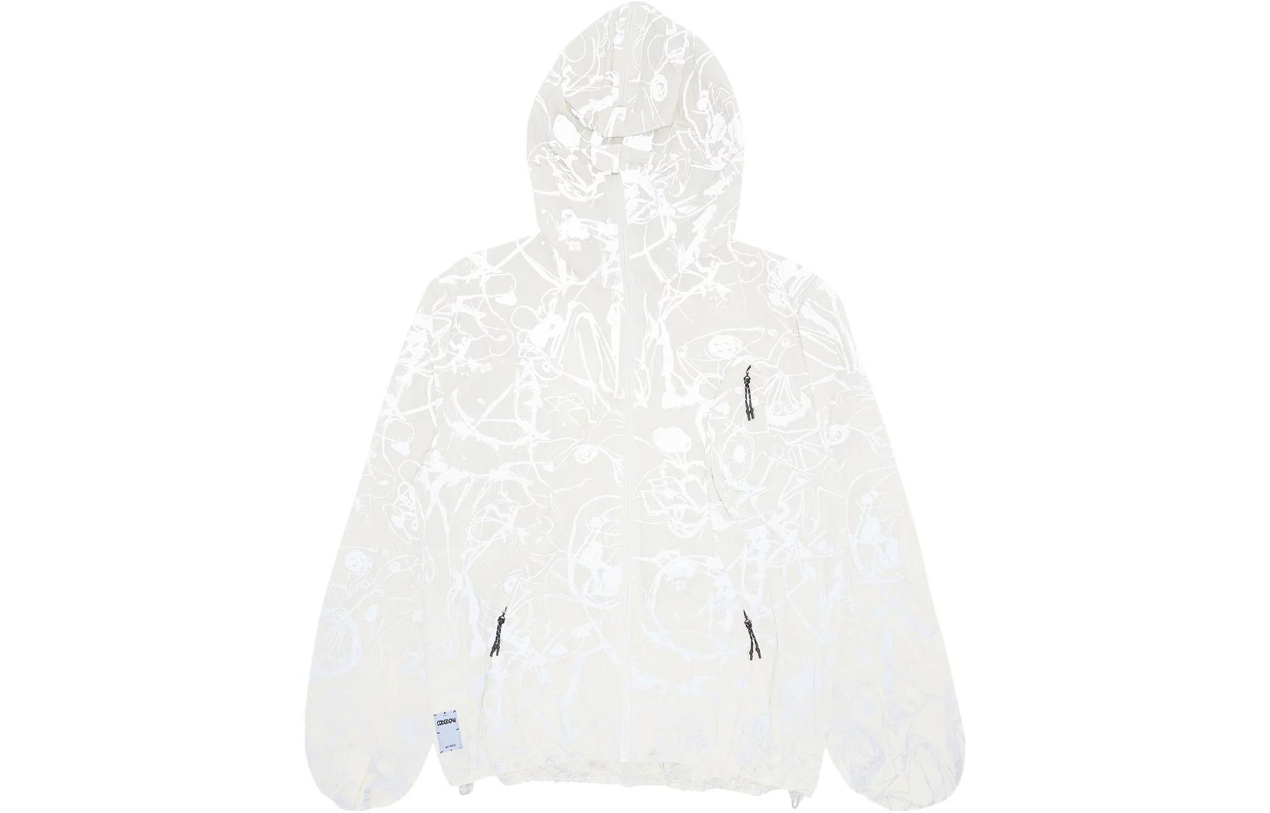 Alexander McQueen SS23 Hand-Painted Print Lightweight Jacket Mens Black 695902-RTA11-8008