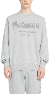 Alexander McQueen SS23 Letter Print Crewneck Sweatshirt Lelaki Dove Grey. 688713-QVZ81-0922 Shop Alexander McQueen SS23 Letter Print Crewneck Sweatshirt Lelaki Dove Grey. 688713-QVZ81-0922