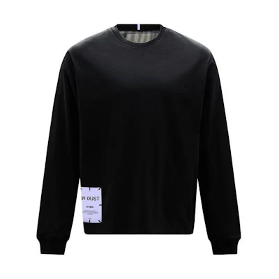 Alexander McQueen SS23 Logo Patch Crewneck Sweatshirt Black Mens 661254-RRT11-1000