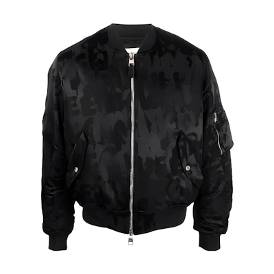 Alexander McQueen SS23 Logo Print Baseball Jacket Black Menswear 726882-QUR03-1010