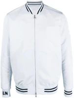 Alexander McQueen SS23 Logo Print Bomber Jacket Blue 717675-QUR77-1265 Alexander McQueen SS23 Logo Print Bomber Jacket Blue 717675-QUR77-1265