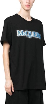 Alexander McQueen SS23 標誌印花黑色圓領T恤 727270-QUZ12-0901 Shop Alexander McQueen SS23 標誌印花黑色圓領T恤 727270-QUZ12-0901