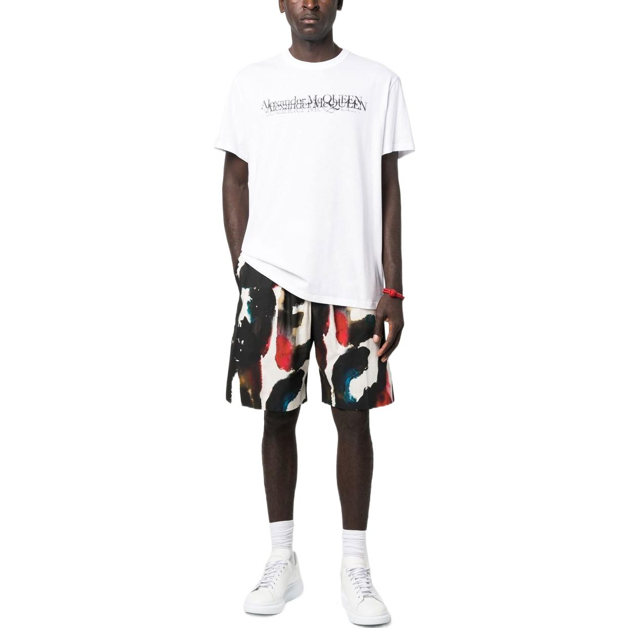 Lookbook Alexander McQueen SS23 Logo Print Elastic Waist Casual Shorts Multi-color Men 726838-QUO76-8500
