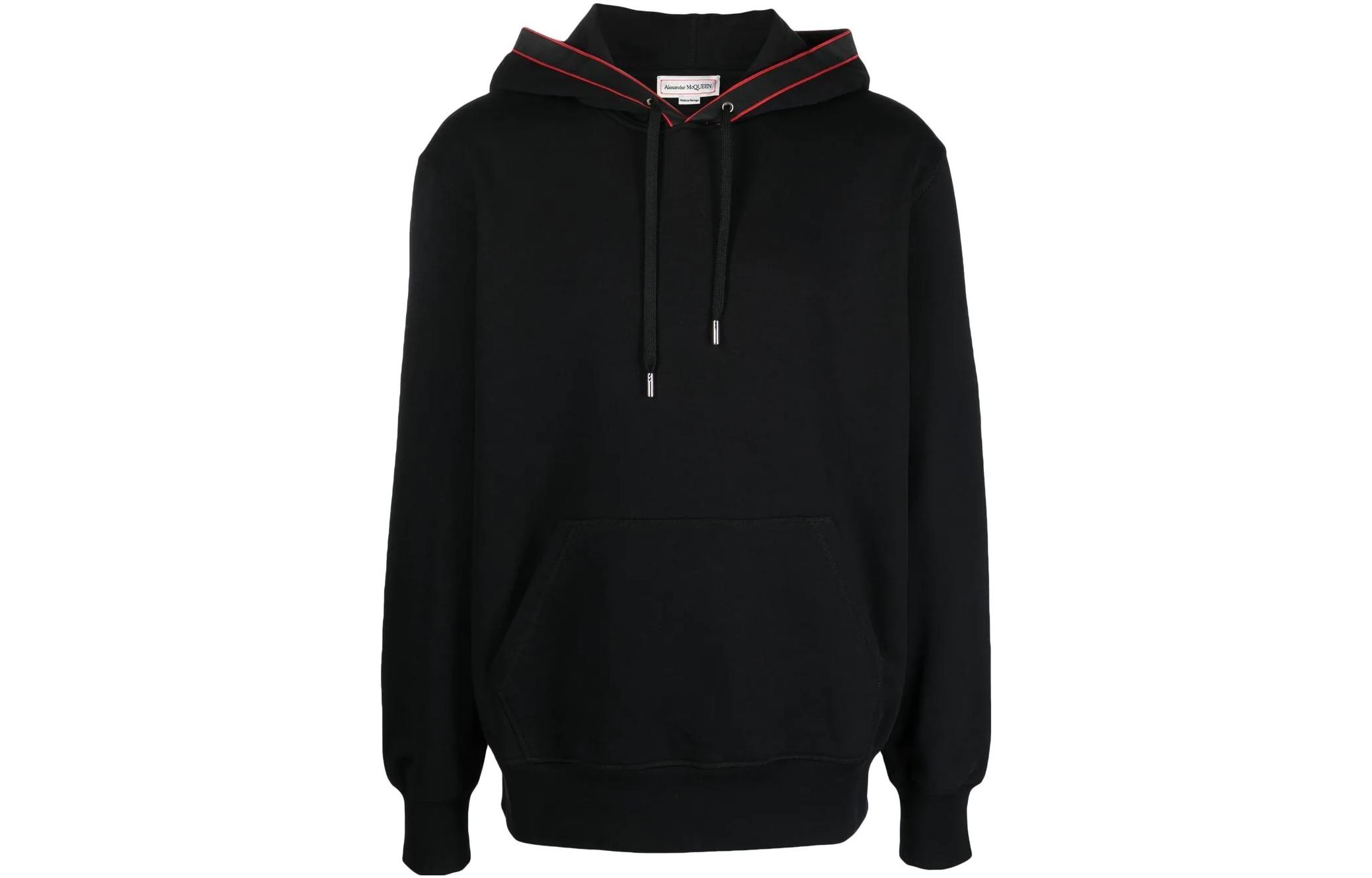 Order Alexander McQueen SS23 Logo Print Hoodie  Black Long Sleeve 722588-QUX75-0901