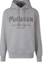 Alexander McQueen SS23 Logo Print Hoodie Gray Long Sleeve Sweatshirt 688715-QTZ81-0922 Alexander McQueen SS23 Logo Print Hoodie Gray Long Sleeve Sweatshirt 688715-QTZ81-0922