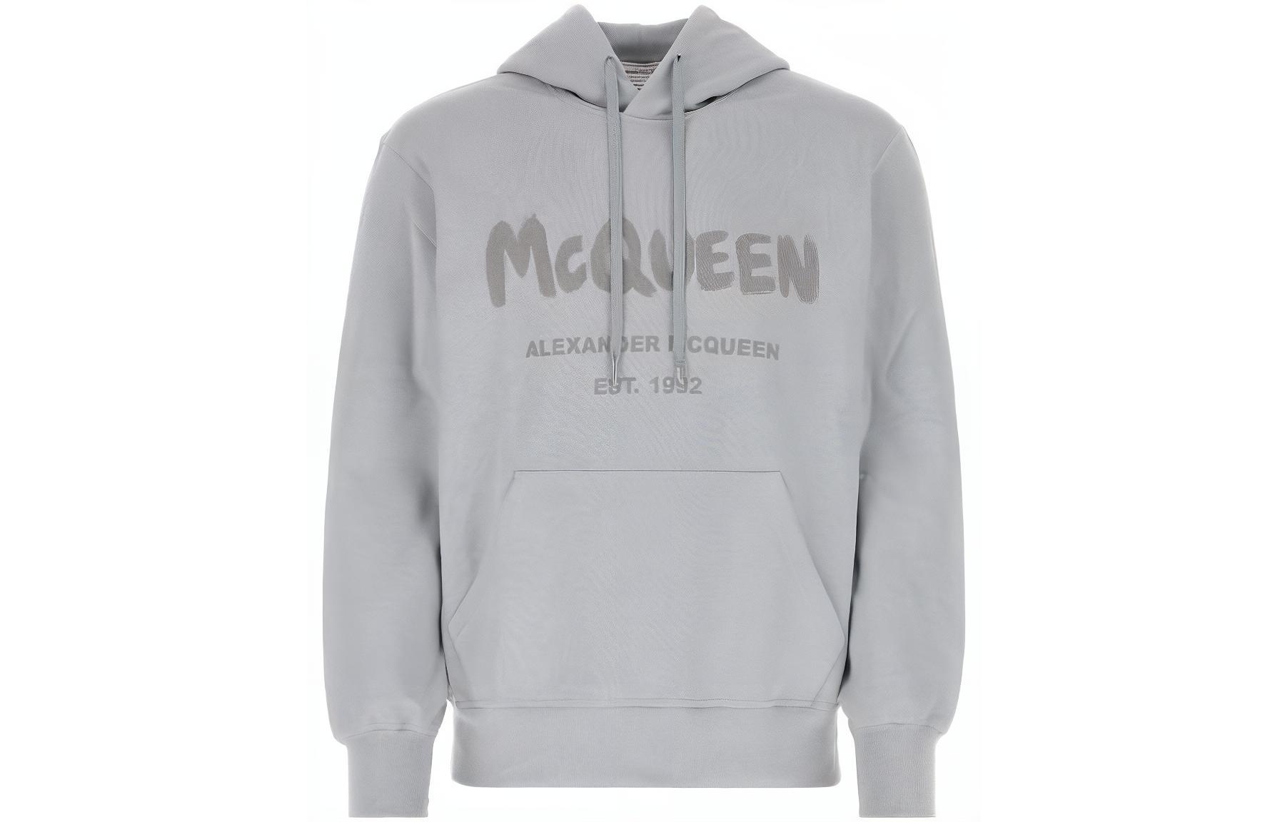 Alexander McQueen SS23 Logo Print Hoodie Grey () 688715-QUZ81-0912